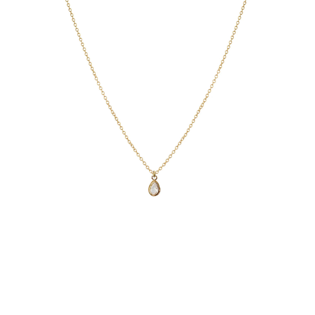 Gold and Crystal Drop Necklace | Lost & Faune