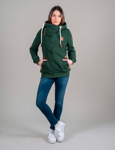 Athena Zip Hoodie - Deep Forest | Wanakome