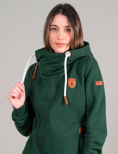 Athena Zip Hoodie - Deep Forest | Wanakome