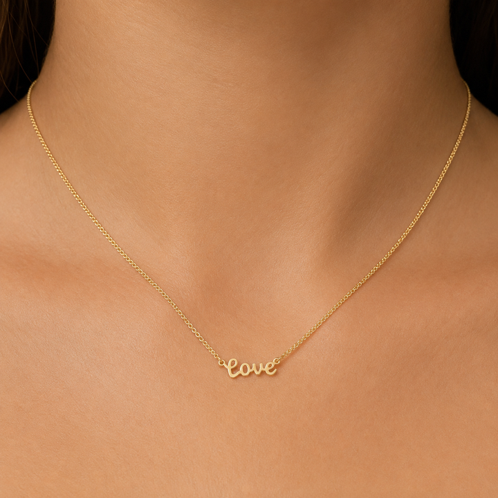 LOVE Recycled Necklace in Gold | Pilgrim
