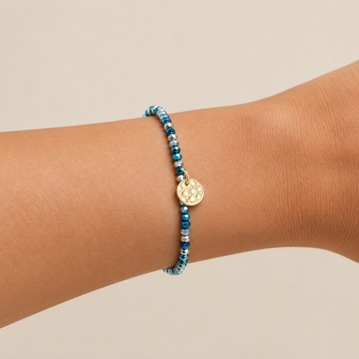 INDIE Dark Blue Beaded Bracelet | Pilgrim