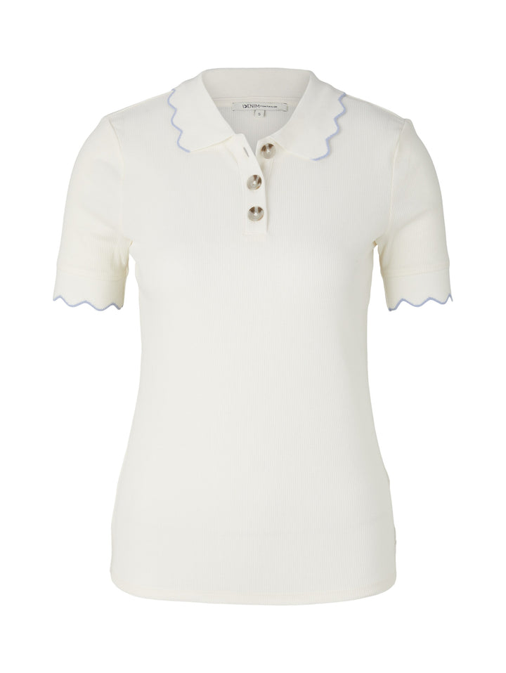 Polo Shirt with Ruffles | Denim Tom Tailor