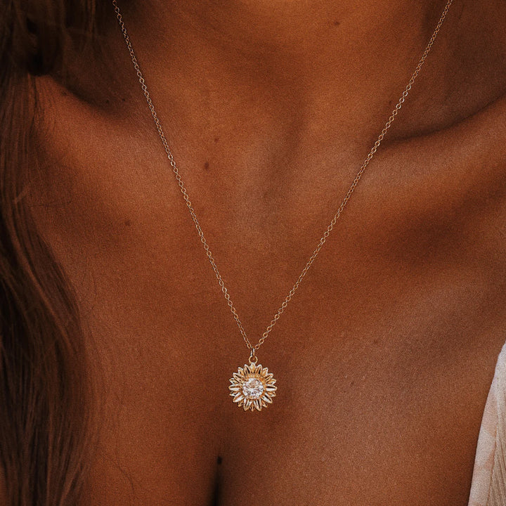 Gold Sunflower Necklace | Lost & Faune