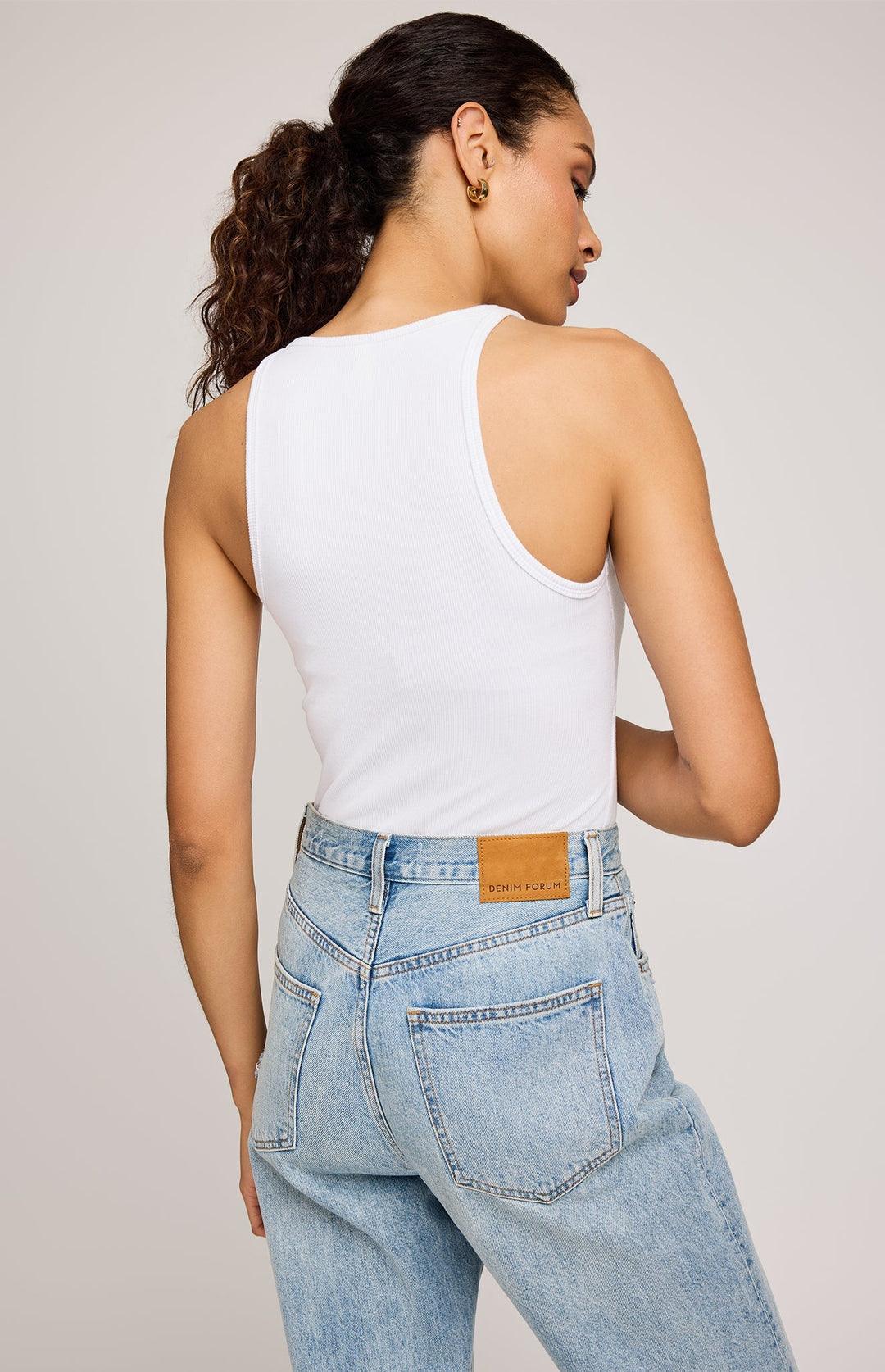 Ronan Ribbed Tank - White | Gentle Fawn