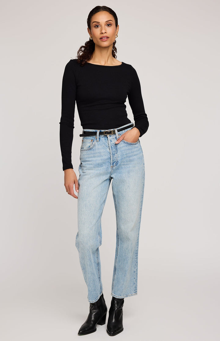 Ingrid Long Sleeve Top - Black | Gentle Fawn