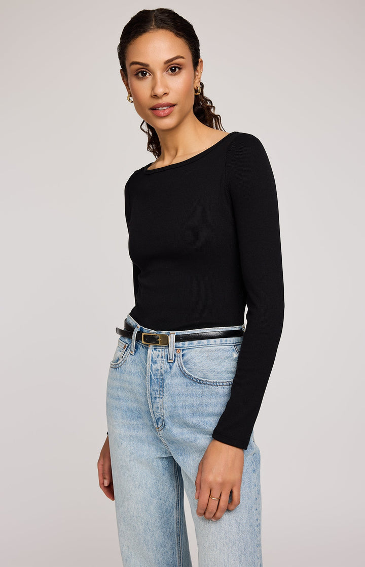 Ingrid Long Sleeve Top - Black | Gentle Fawn