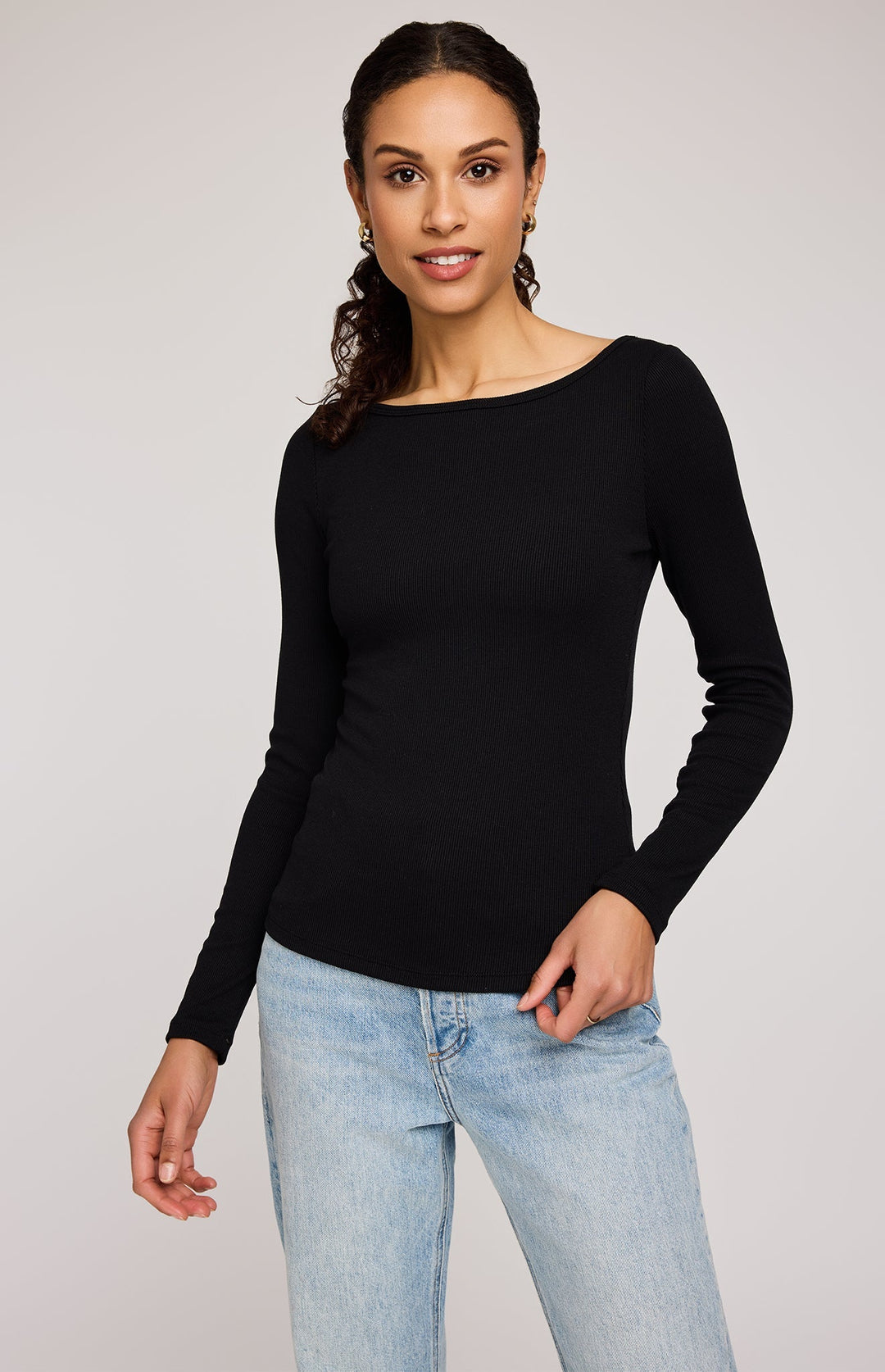Ingrid Long Sleeve Top - Black | Gentle Fawn