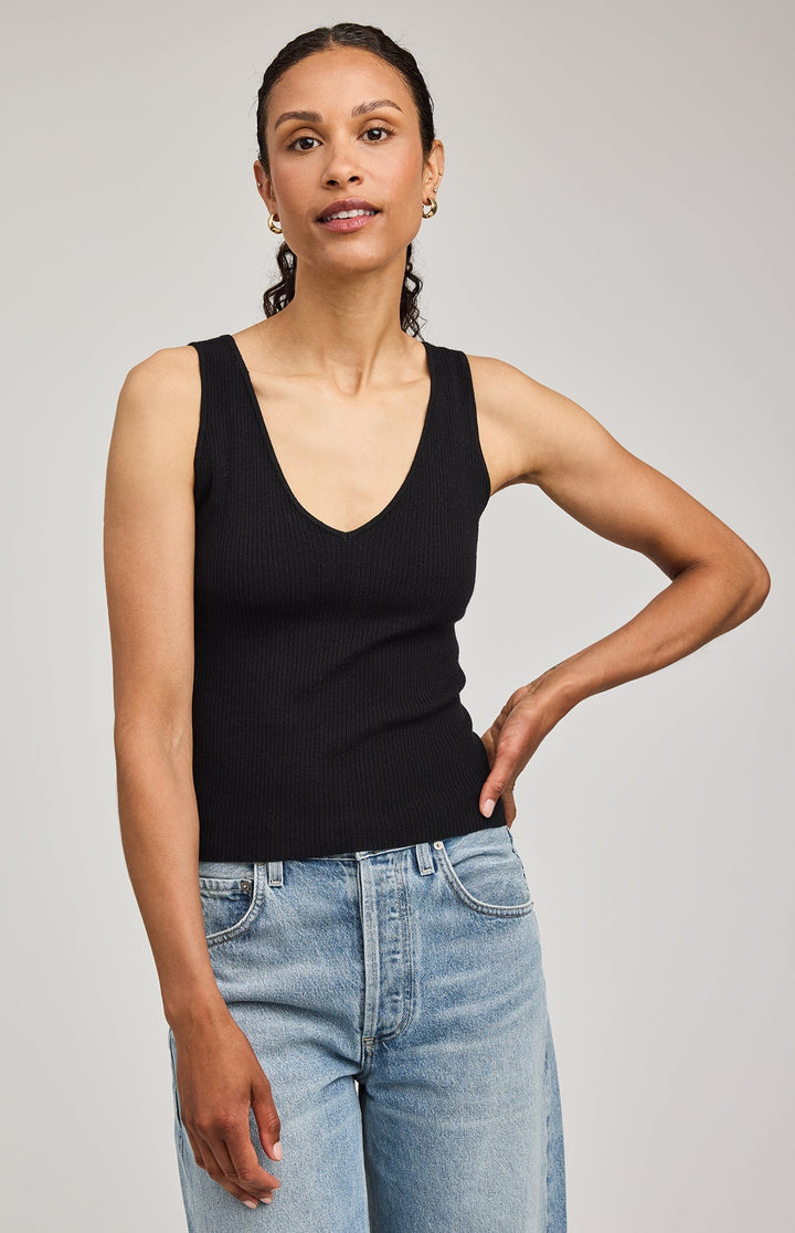 Gina Knit Tank - Black | Gentle Fawn