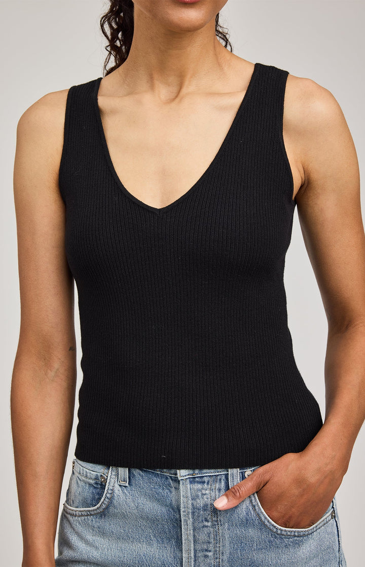 Gina Knit Tank - Black | Gentle Fawn