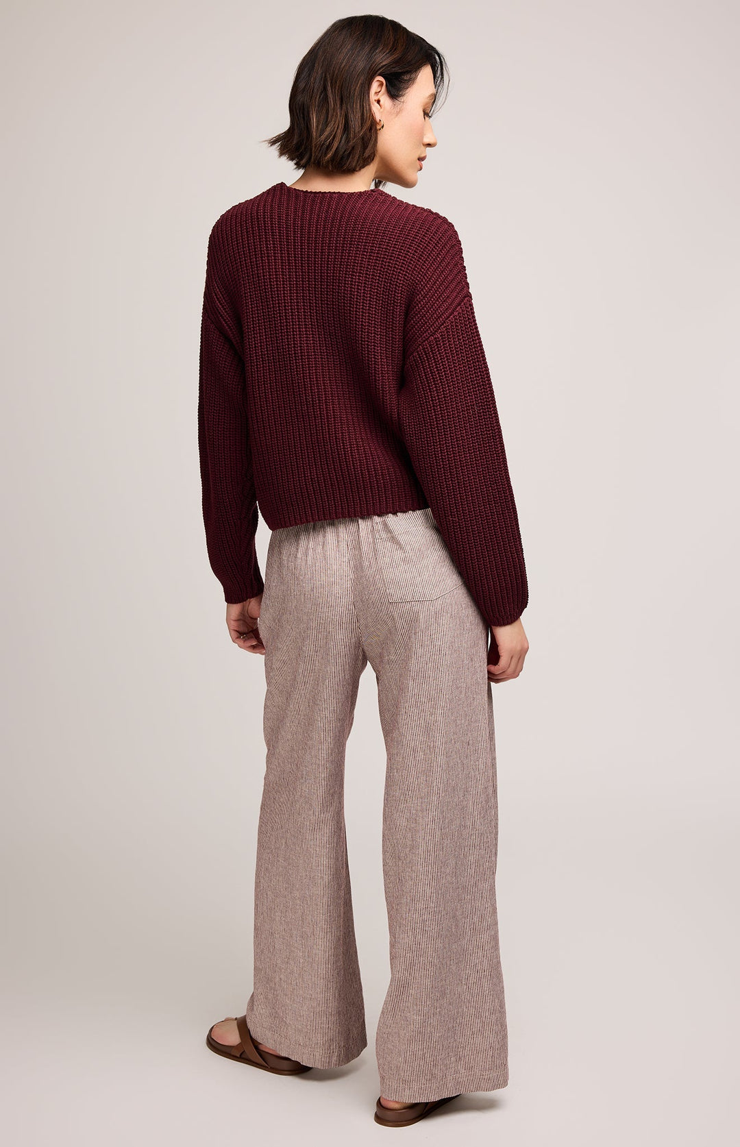 Ellie Pant - Merlot Stripe | Gentle Fawn