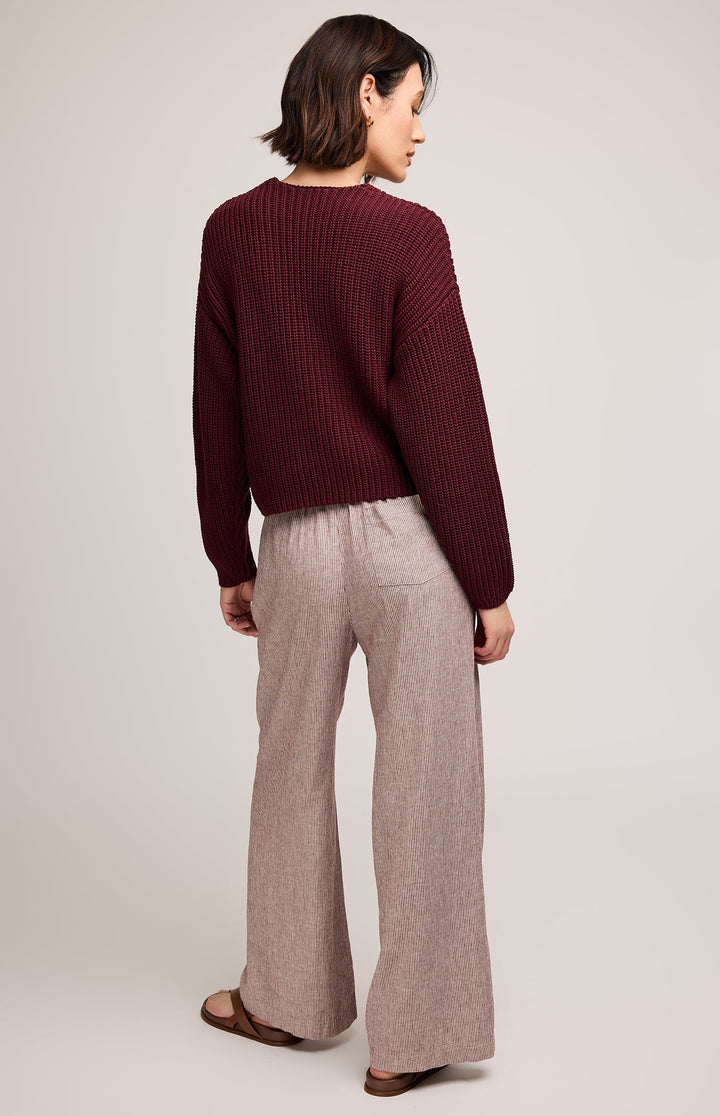 Ellie Pant - Merlot Stripe | Gentle Fawn