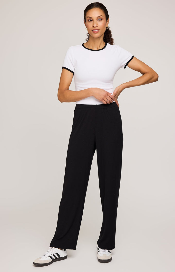 Greer Ribbed Pant - Black | Gentle Fawn