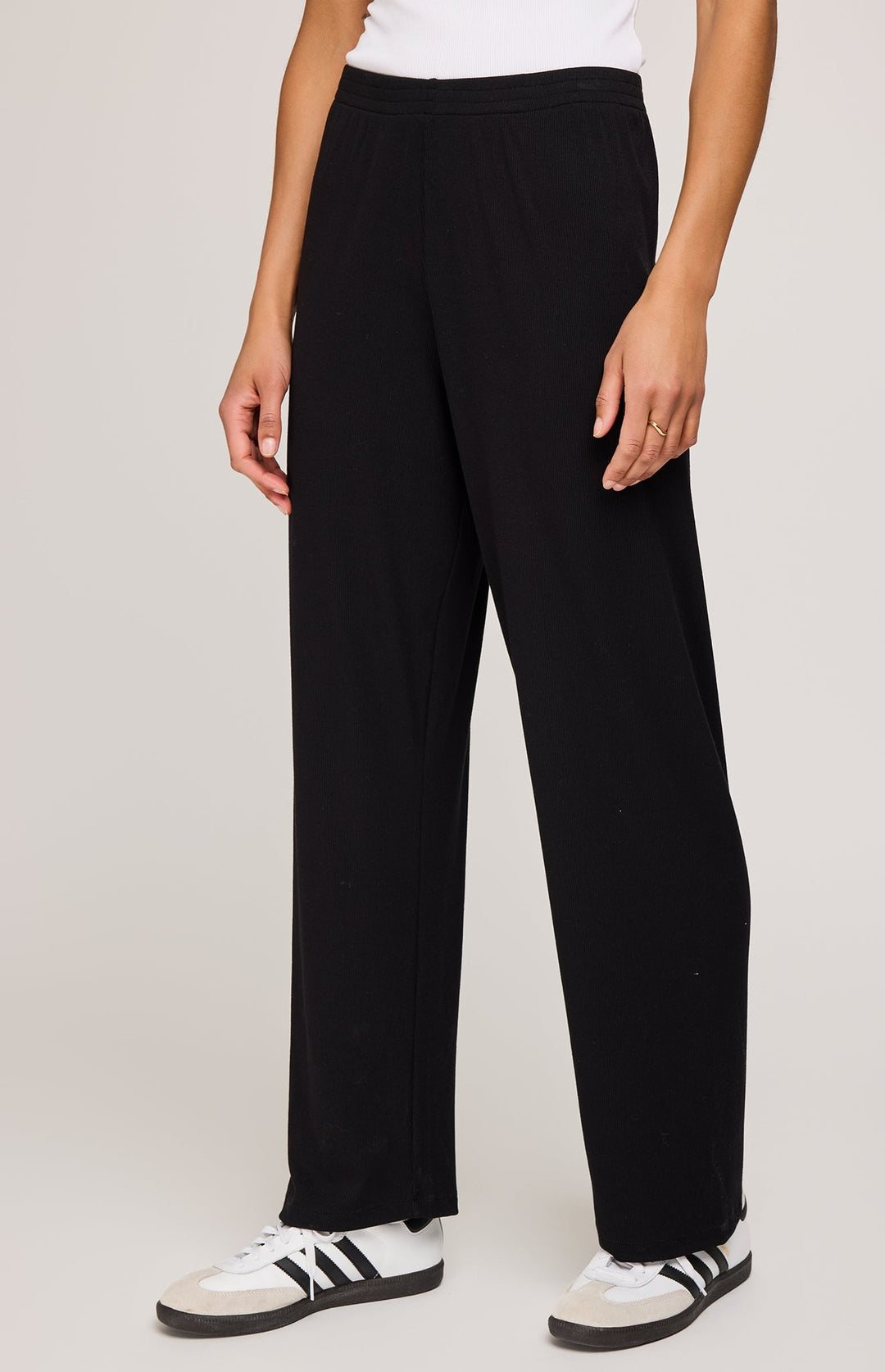 Greer Ribbed Pant - Black | Gentle Fawn