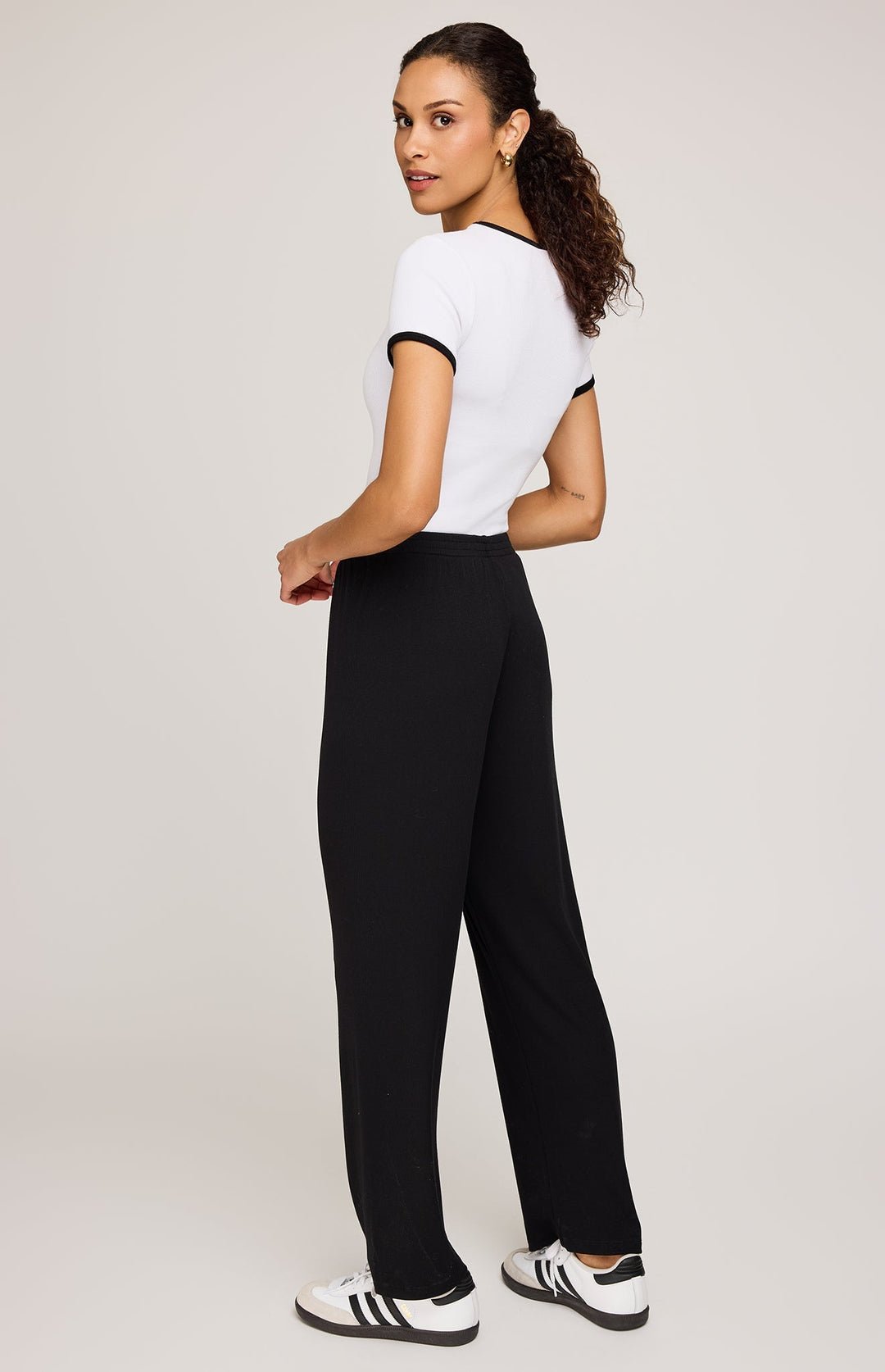 Greer Ribbed Pant - Black | Gentle Fawn