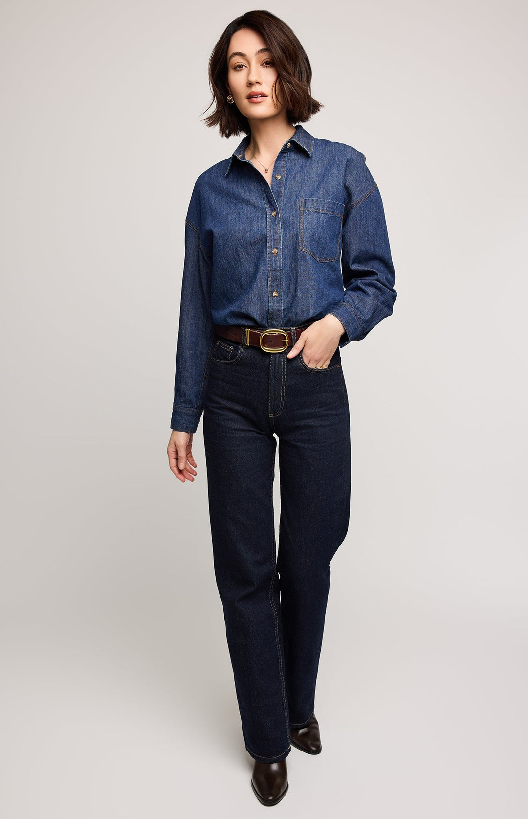 Whitney Denim Button Down Shirt | Gentle Fawn