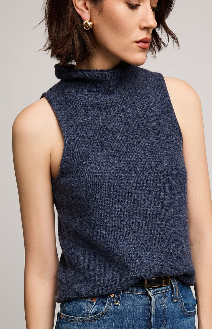 Orla Light Knit Sleeveless Top - Heather Blue | Gentle Fawn