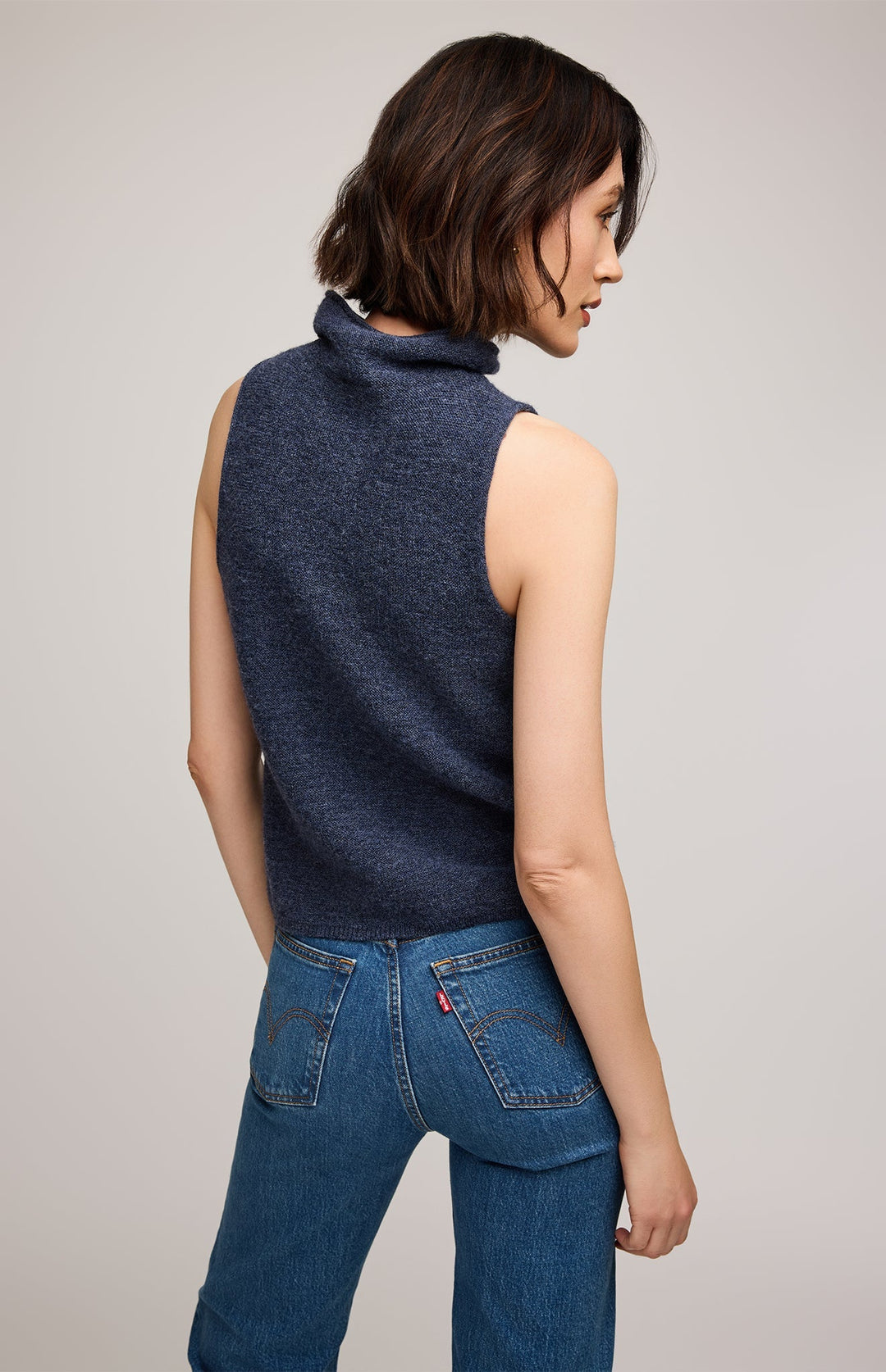Orla Light Knit Sleeveless Top - Heather Blue | Gentle Fawn