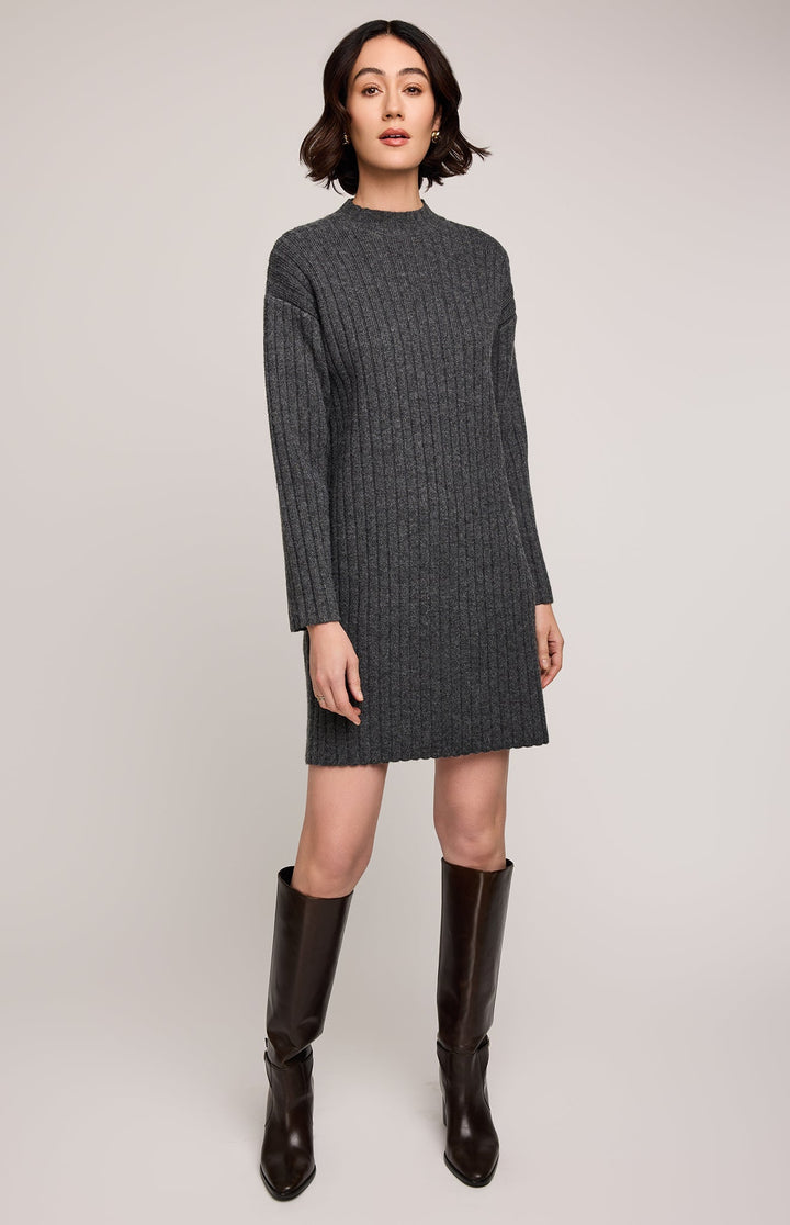 Yvette Sweater Dress - Heather Charcoal | Gentle Fawn