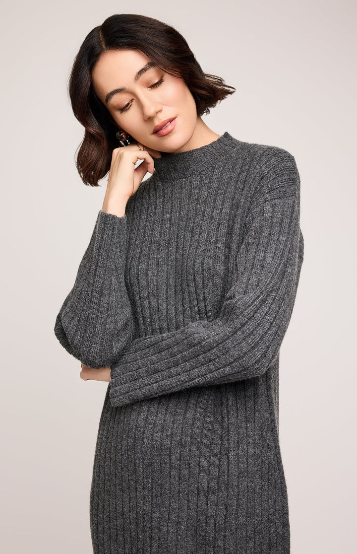 Yvette Sweater Dress - Heather Charcoal | Gentle Fawn