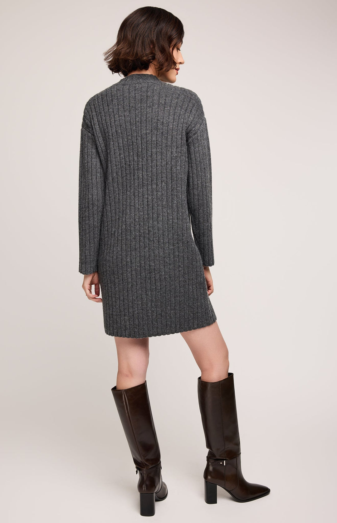 Yvette Sweater Dress - Heather Charcoal | Gentle Fawn