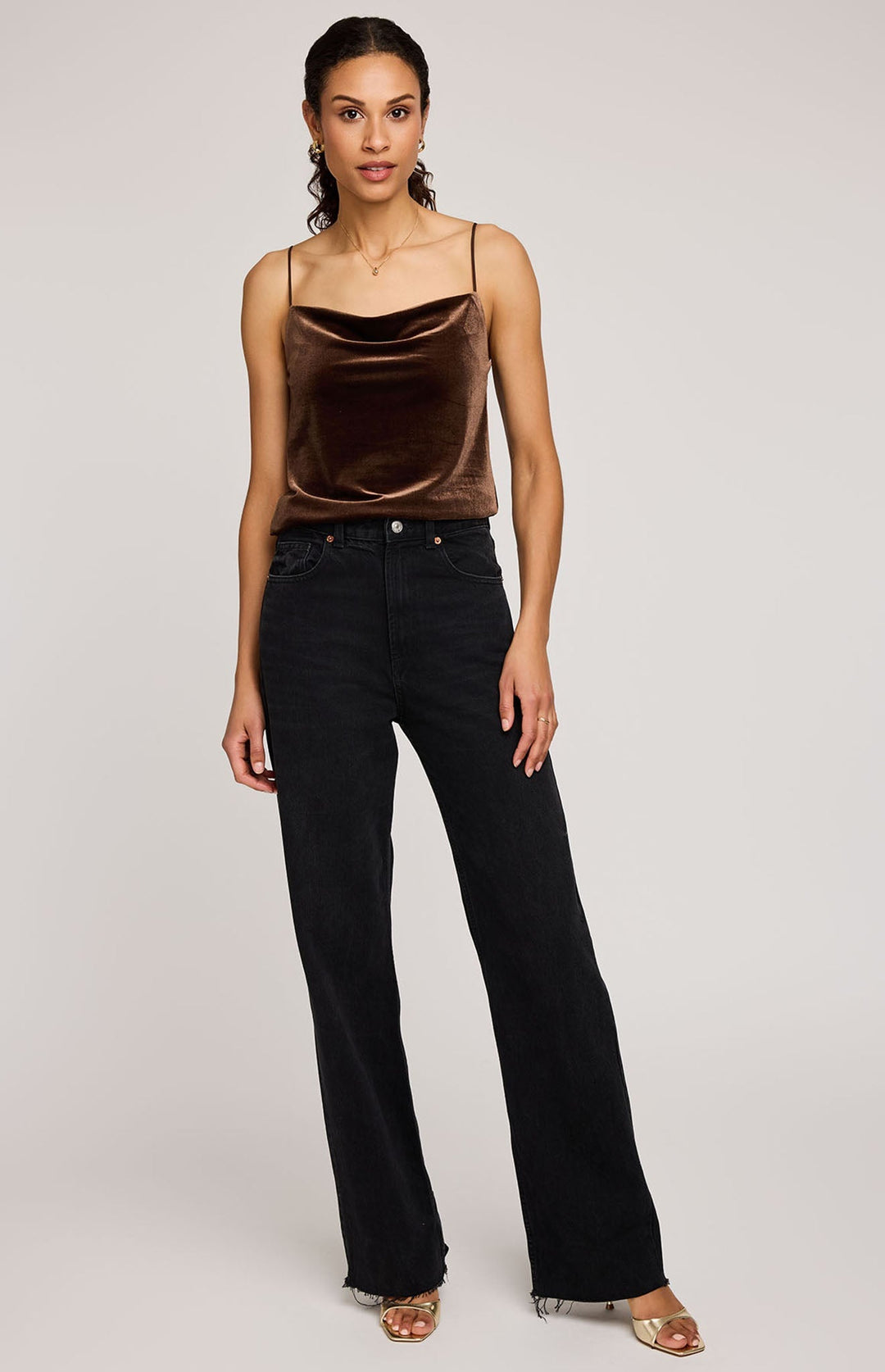 Sophie Velvet Tank - Ganache | Gentle Fawn