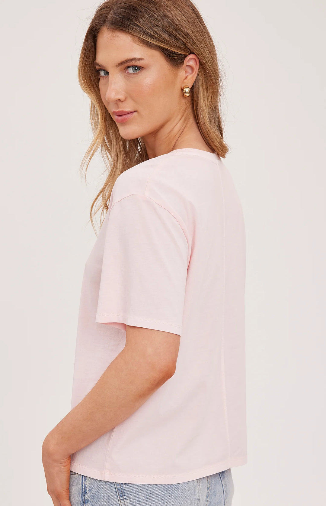 Brigitte Cotton T-Shirt in Seashell | Gentle Fawn