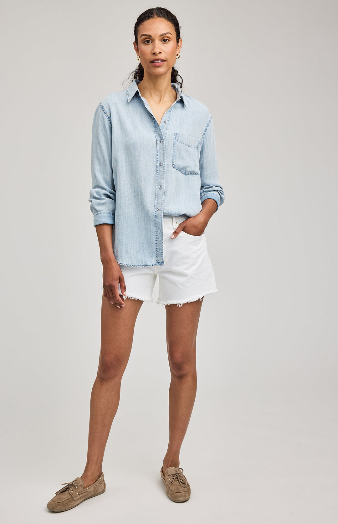 Ozzy Button Down Shirt in Light Blue | Gentle Fawn