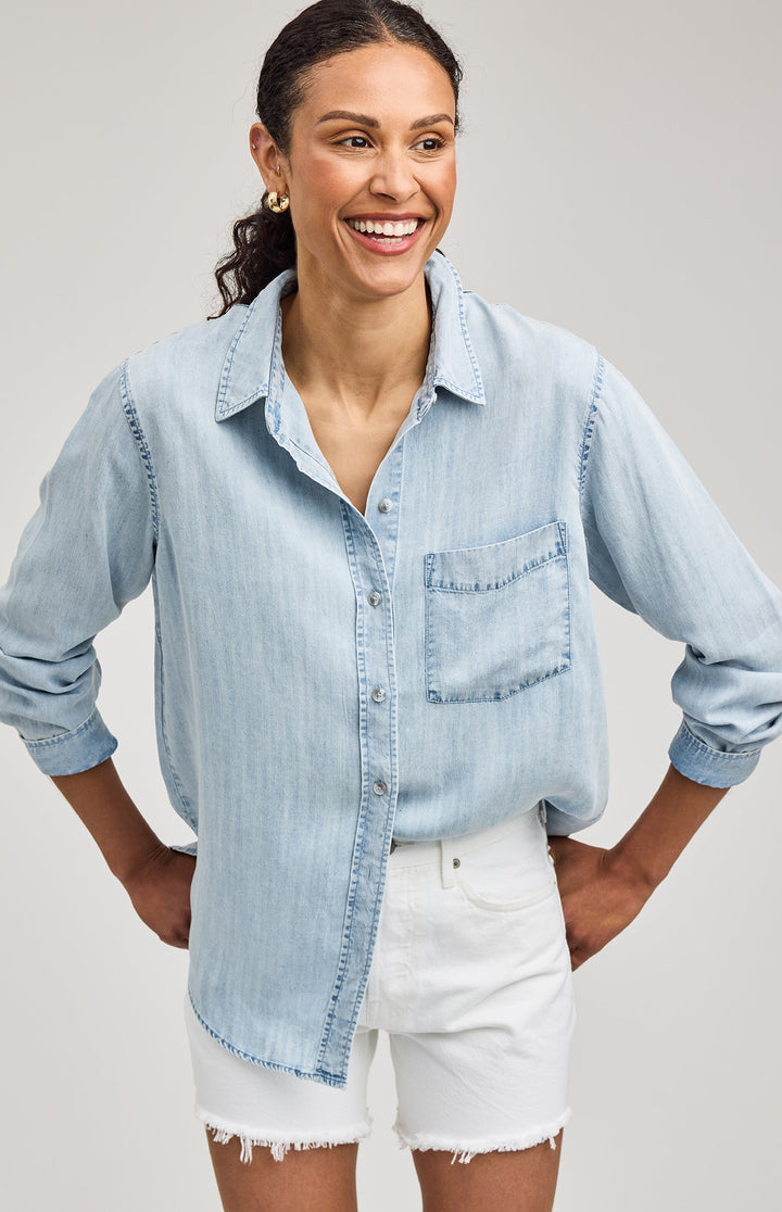 Ozzy Button Down Shirt in Light Blue | Gentle Fawn