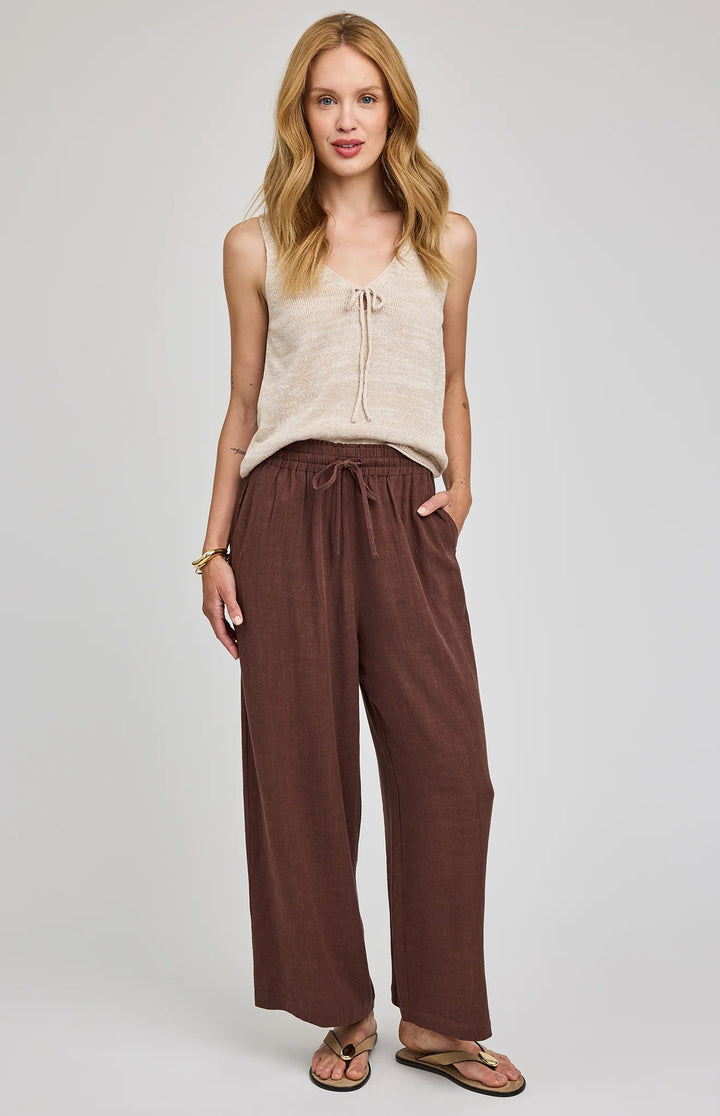 Arlo Espresso Linen Pant | Gentle Fawn