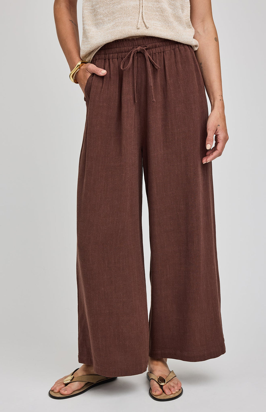 Arlo Espresso Linen Pant | Gentle Fawn