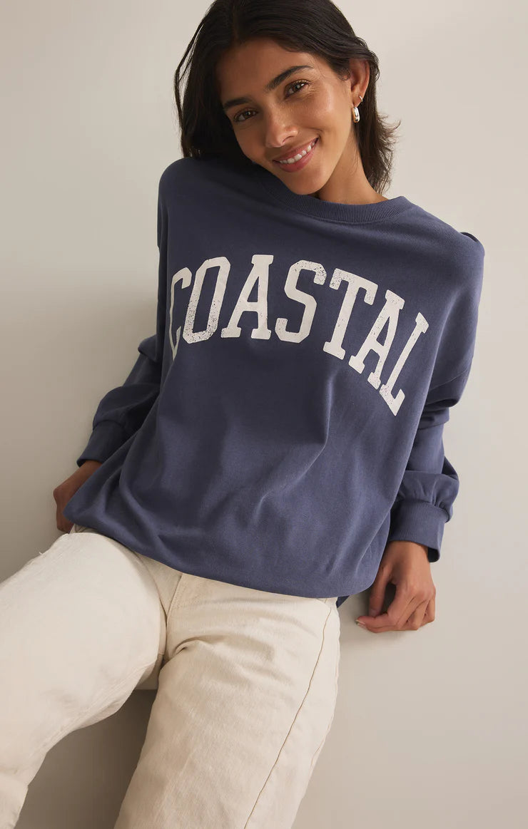 PRESALE Coastal Sunday Sweatshirt - Worn Blue