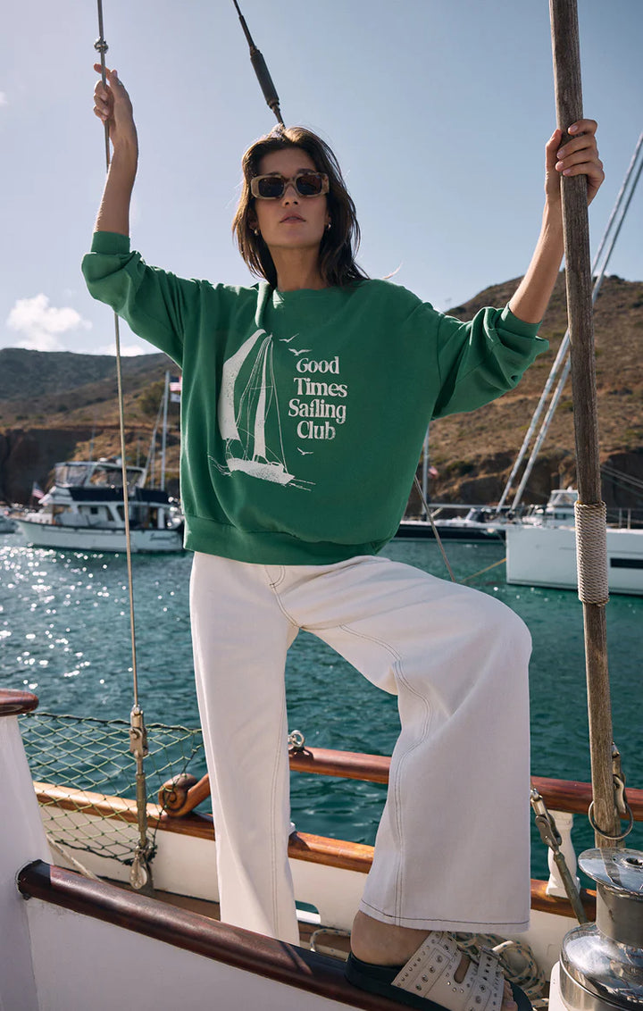 PRESALE Sail Away Sunday Sweatshirt - Green