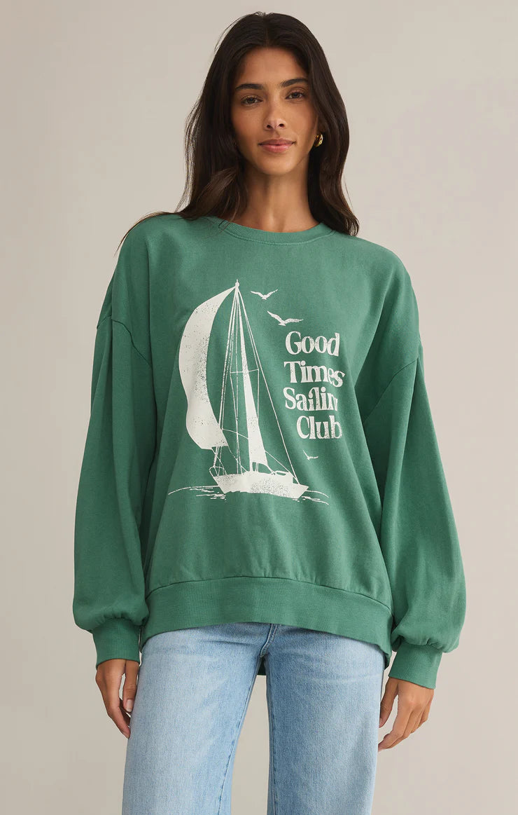 PRESALE Sail Away Sunday Sweatshirt - Green