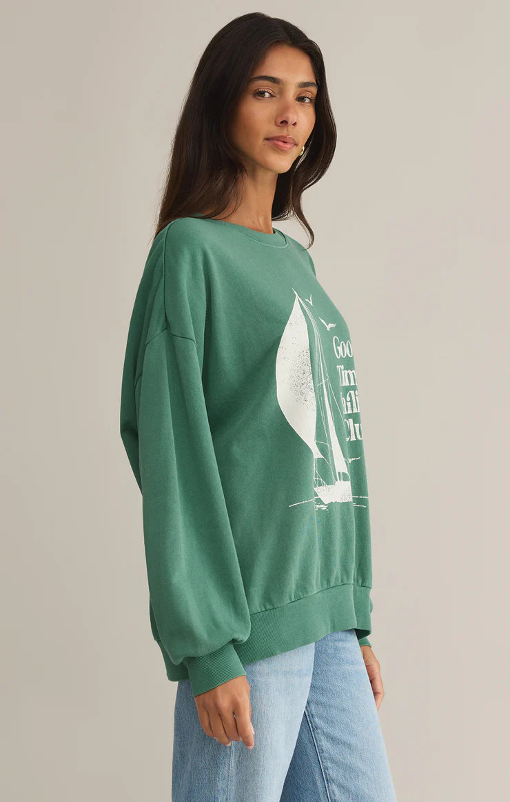 PRESALE Sail Away Sunday Sweatshirt - Green