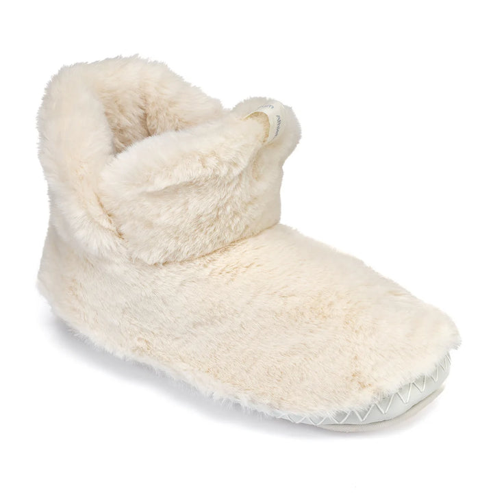 Harriet Faux Fur Slipper Boot - Cream | Bedroom Athletics