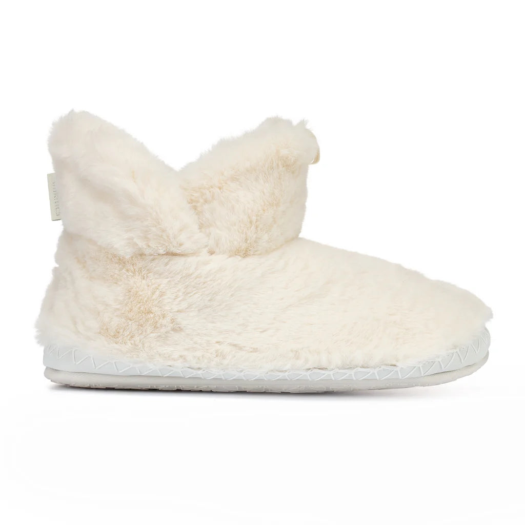 Harriet Faux Fur Slipper Boot - Cream | Bedroom Athletics