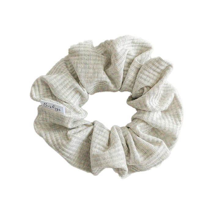 Heather Grey Rib Knit Scrunchie | Barbays