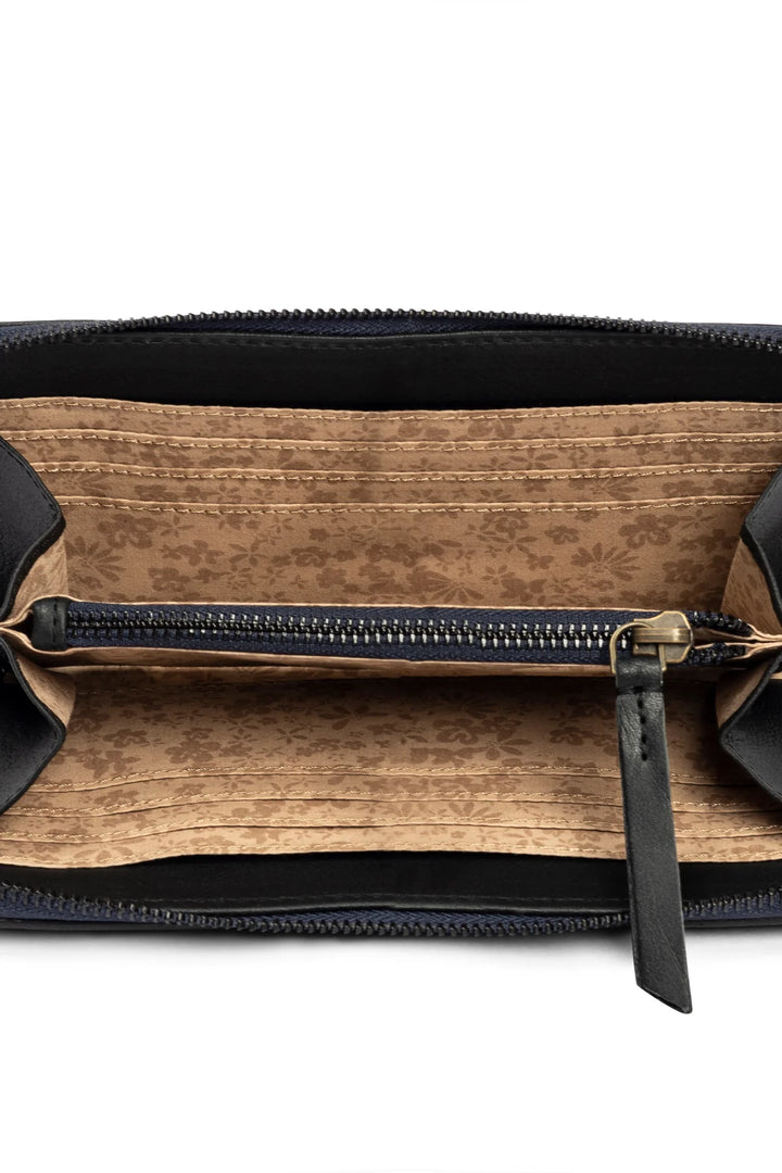 Three Fold Wallet Crossbody - Black | Risa Vancouver