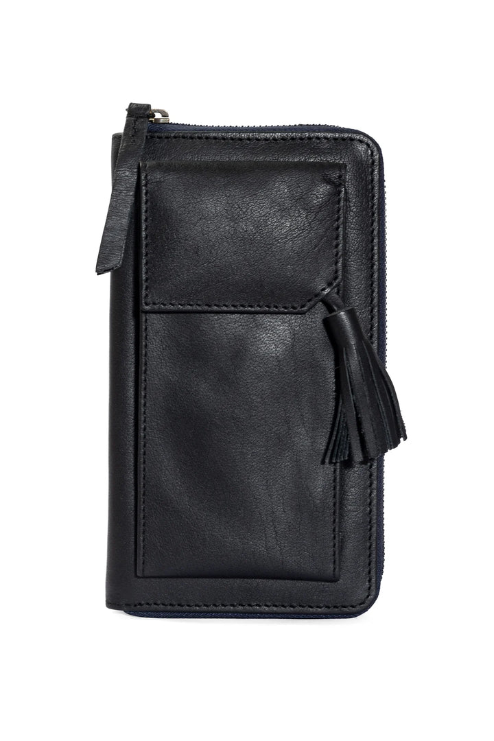 Three Fold Wallet Crossbody - Black | Risa Vancouver