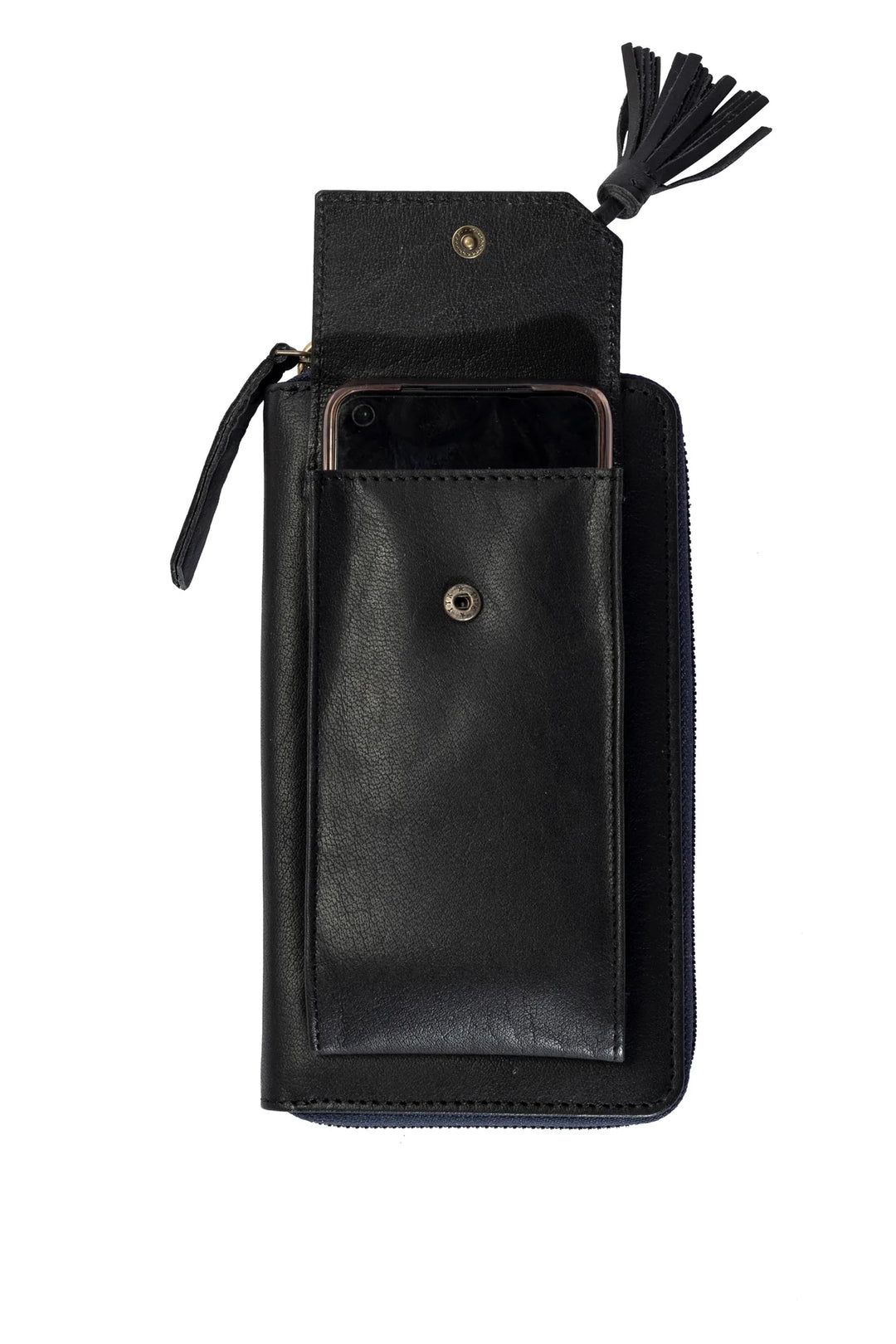 Three Fold Wallet Crossbody - Black | Risa Vancouver