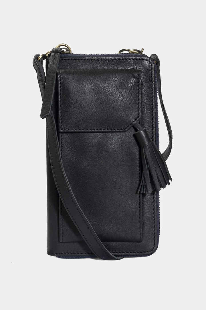 Three Fold Wallet Crossbody - Black | Risa Vancouver