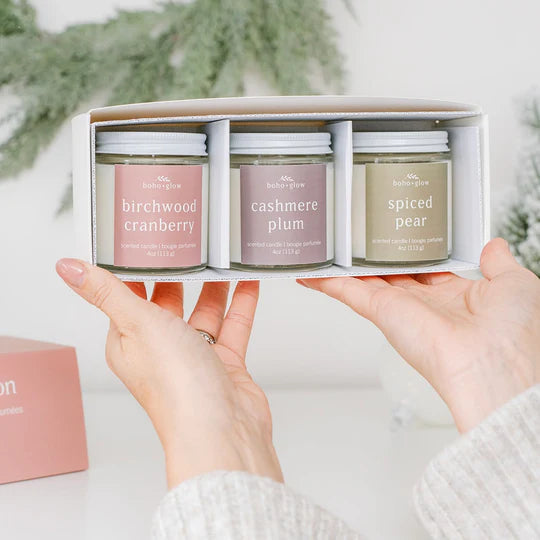 Holiday Fruits Trio Candle Set | Boho + Glow