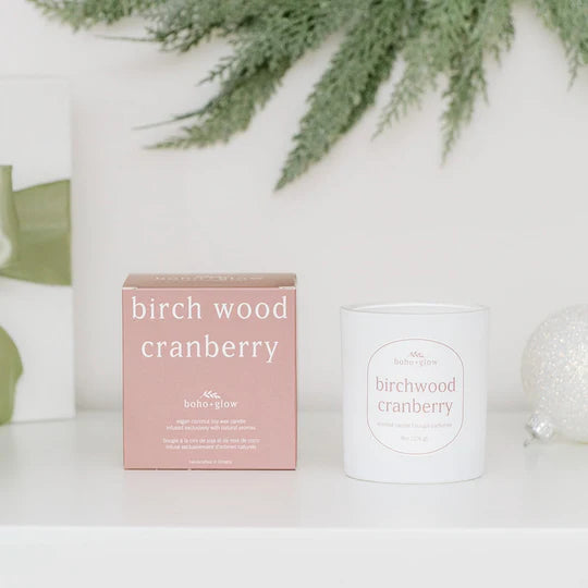 Birchwood Cranberry Candle | Boho + Glow