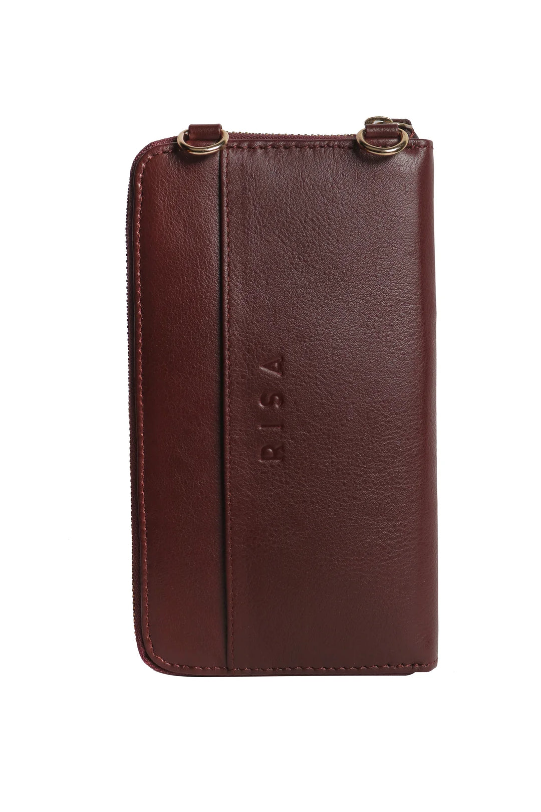 Three Fold Wallet Crossbody - Maroon | Risa Vancouver