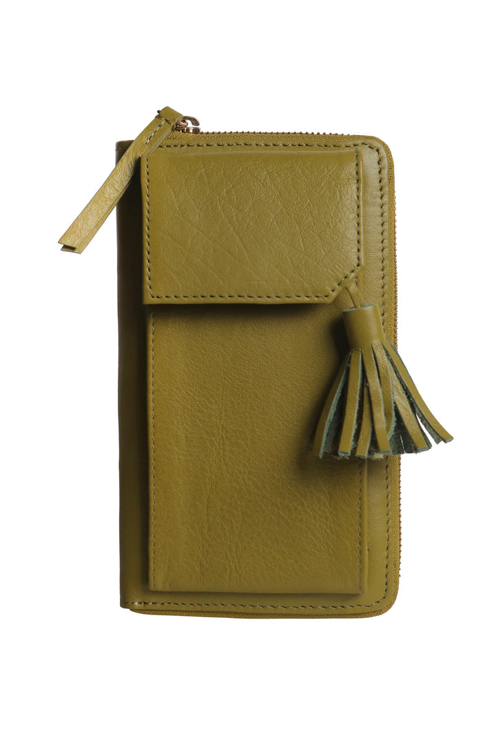 Three Fold Wallet Crossbody - Olive | Risa Vancouver