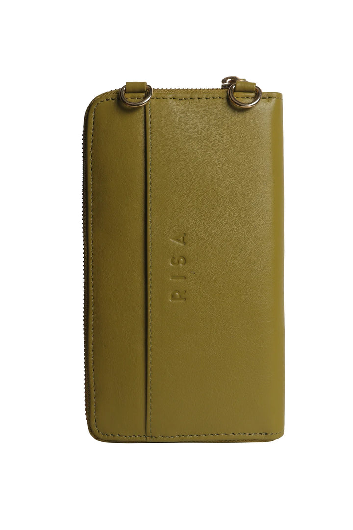 Three Fold Wallet Crossbody - Olive | Risa Vancouver