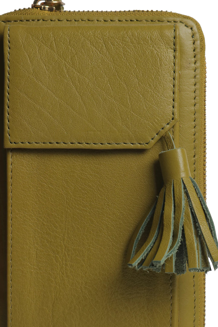 Three Fold Wallet Crossbody - Olive | Risa Vancouver