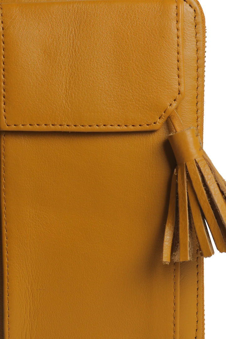 Three Fold Wallet Crossbody - Mustard | Risa Vancouver