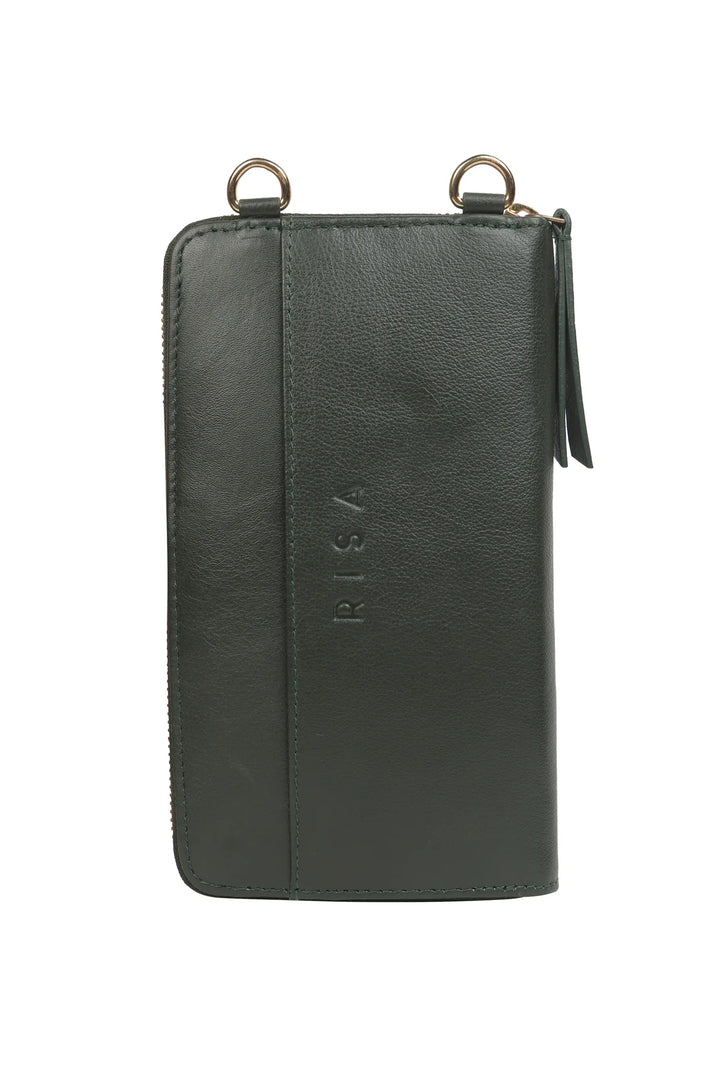 Three Fold Wallet Crossbody - Hunter Green | Risa Vancouver