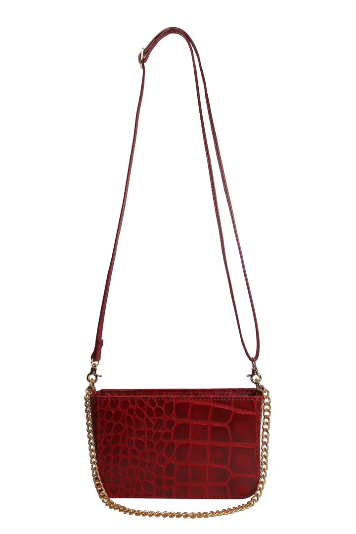 Judah Box Clutch - Burgundy | Risa Vancouver